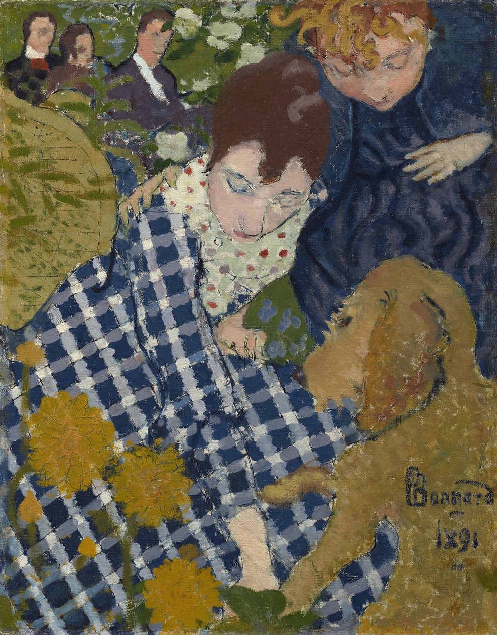 Kvinder med hund af Pierre Bonnard