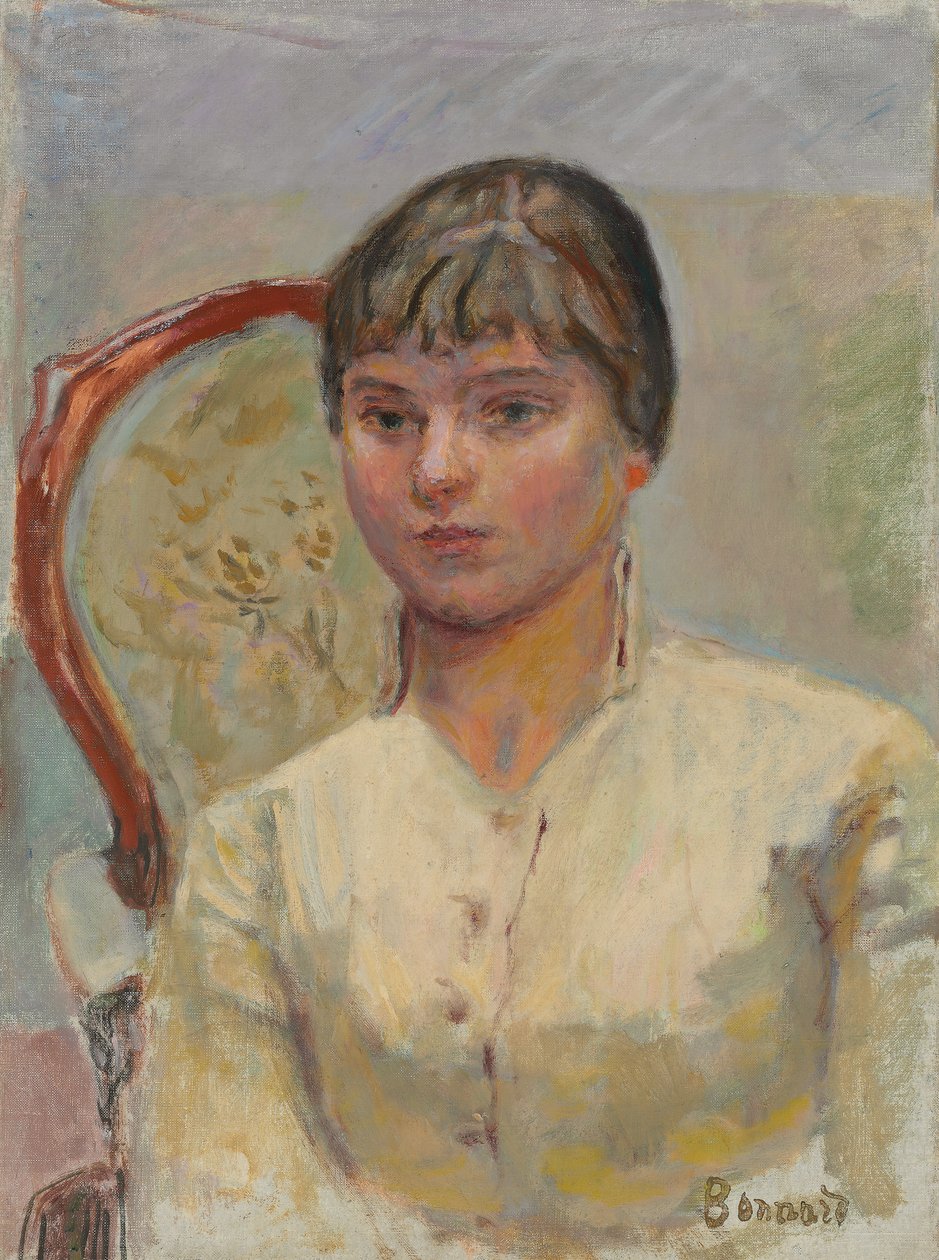Ung kvinde i en lænestol (studie); Ung kvinde i en lænestol (studie), ca. 1916 (olie på lærred) af Pierre Bonnard