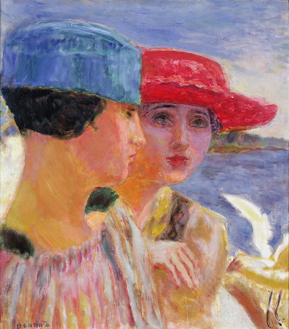 Unge kvinder med en måge, 1917 af Pierre Bonnard