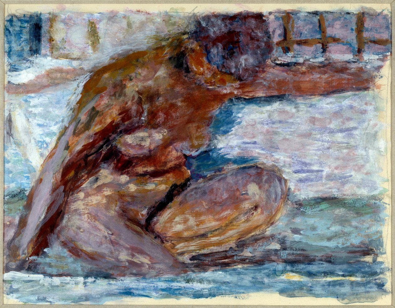 hugsiddende nøgen af Pierre Bonnard