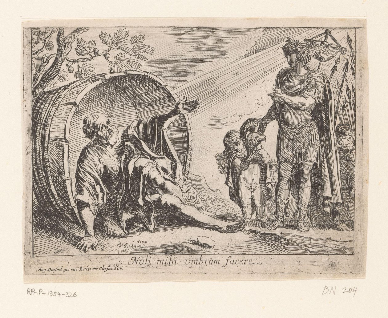 Alexander den Store og Diogenes af Pierre Brebiette