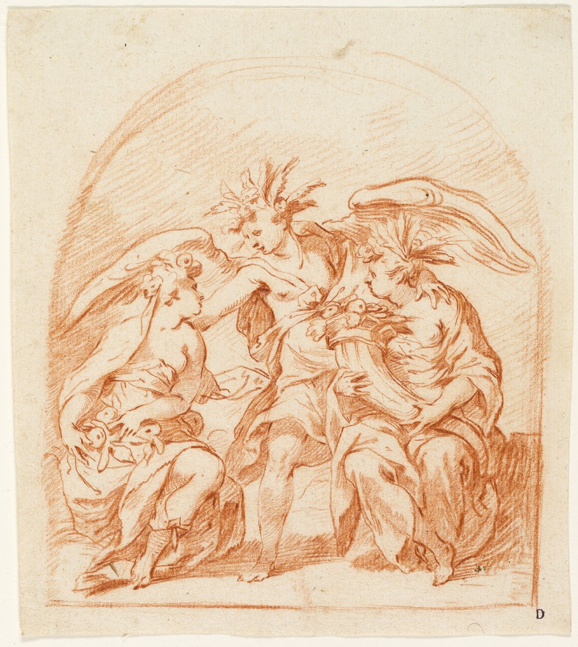 Allegorisk figur af sommeren flankeret af Pomona og Ceres af Pierre Brebiette