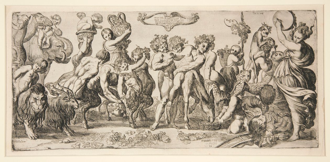 Bacchus og hans følge af Pierre Brebiette