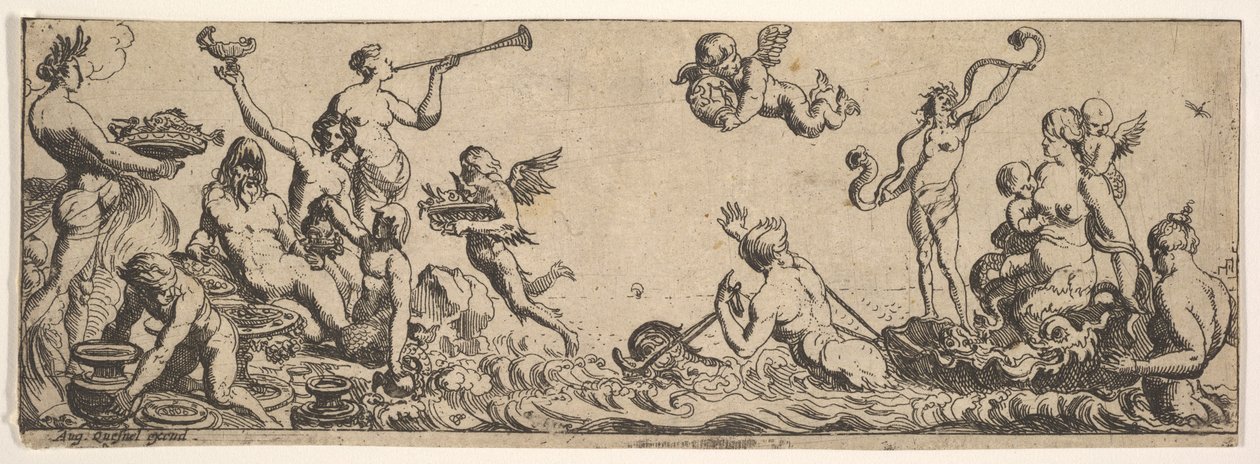 Neptun og Amfitrit, 1615-42. af Pierre Brebiette
