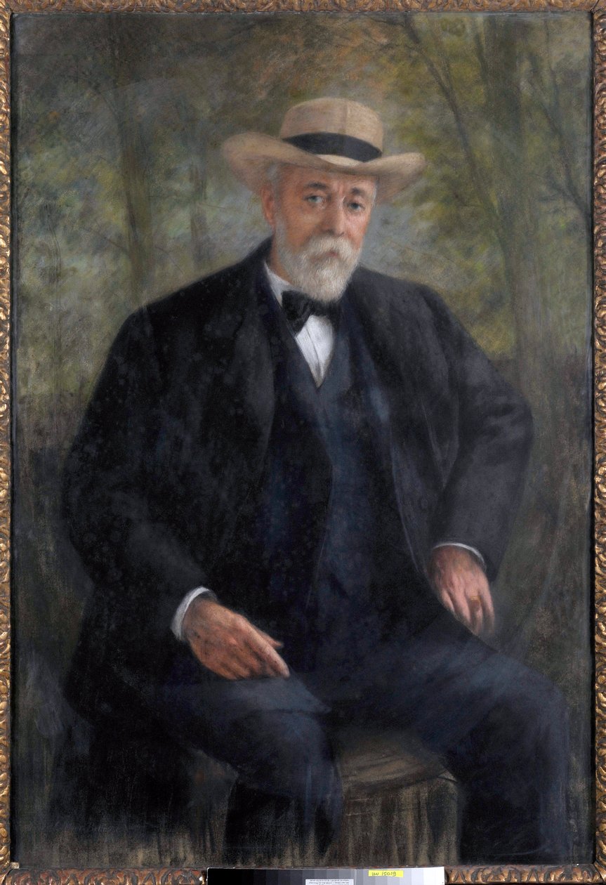 Portræt af rådets præsident Henri Brisson (1835-1912) i hans have i Montmorency (maleri) af Pierre Carrier Belleuse