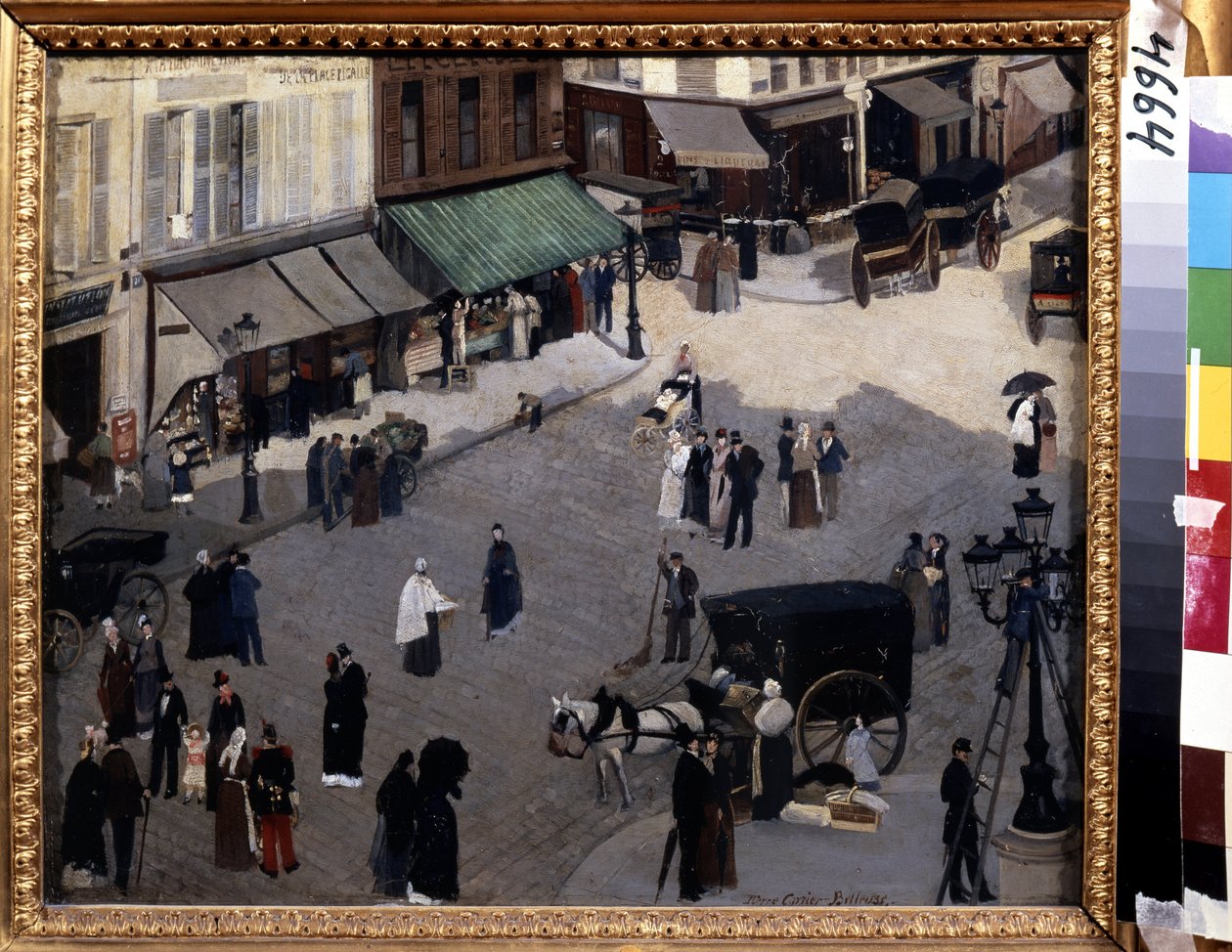 Place Pigalle i Paris. Maleri af Pierre Carriere-Belleuse (Carriere Belleuse af Pierre Carriere Belleuse
