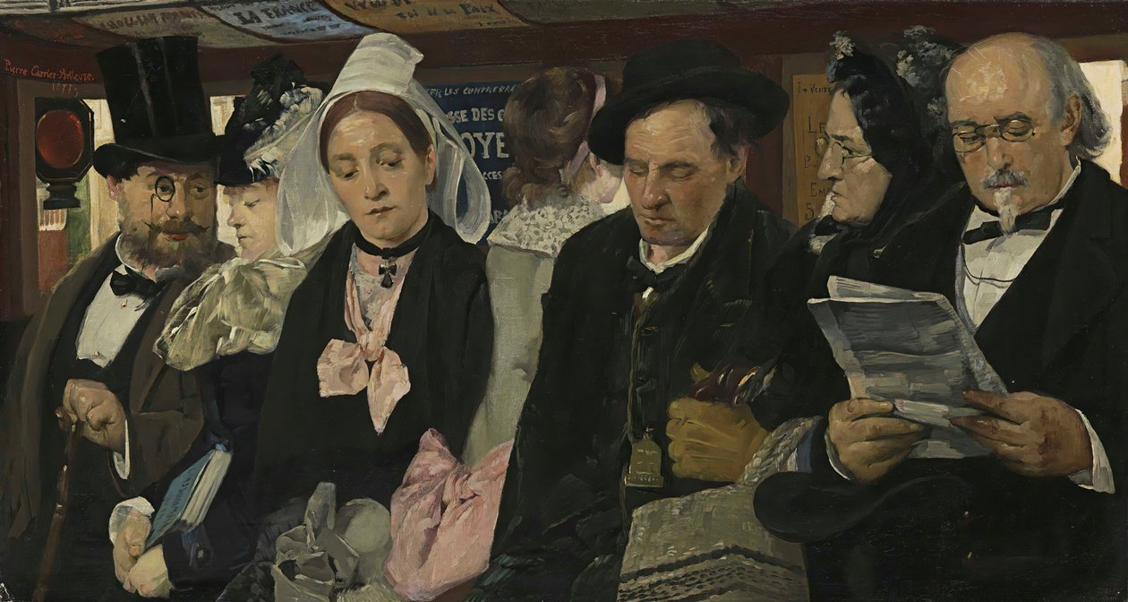 I en omnibus, 1877. af Pierre Carriere Belleuse