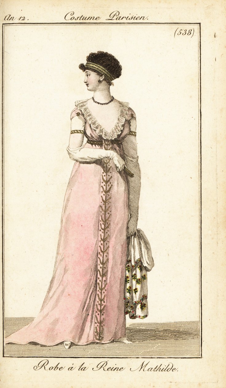 Kvinde i en kjole i stil med Matilda of Flanders, Paris af Pierre Charles Baquoy