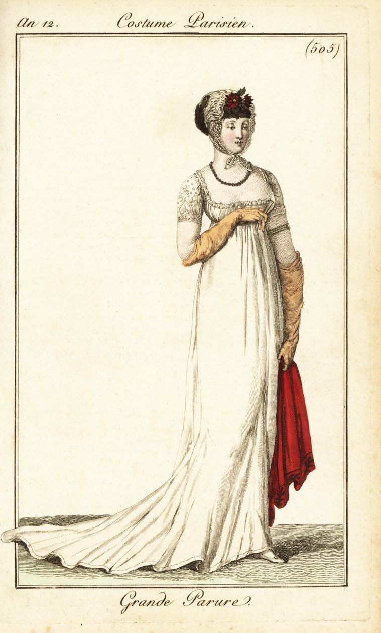 Kvinde i festtøj tegnet i Operaen, Paris af Pierre Charles Baquoy