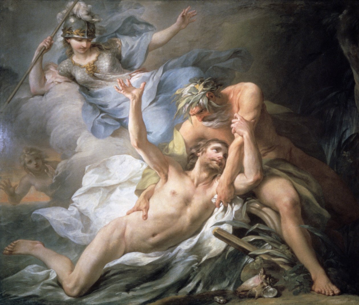Ulysses lander på Isle of Calypso, 1737 af Pierre Charles Tremolieres
