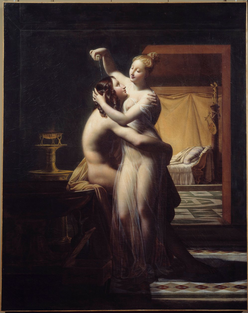 Hero og Leandre Lovers Hero og Leandre, legendariske par. Maleri af Pierre Claude Delorme (1783-1859) fra det 19. århundrede Brest, Musee des Beaux Arts. af Pierre Claude Delorme