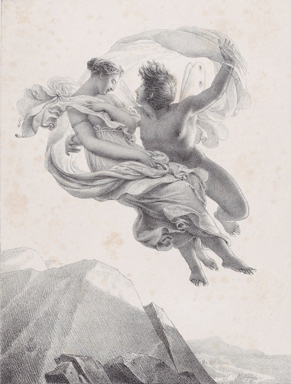 Zephyr og Psyche Zepir og Psyche, 1820-23. af Pierre Claude François Delorme