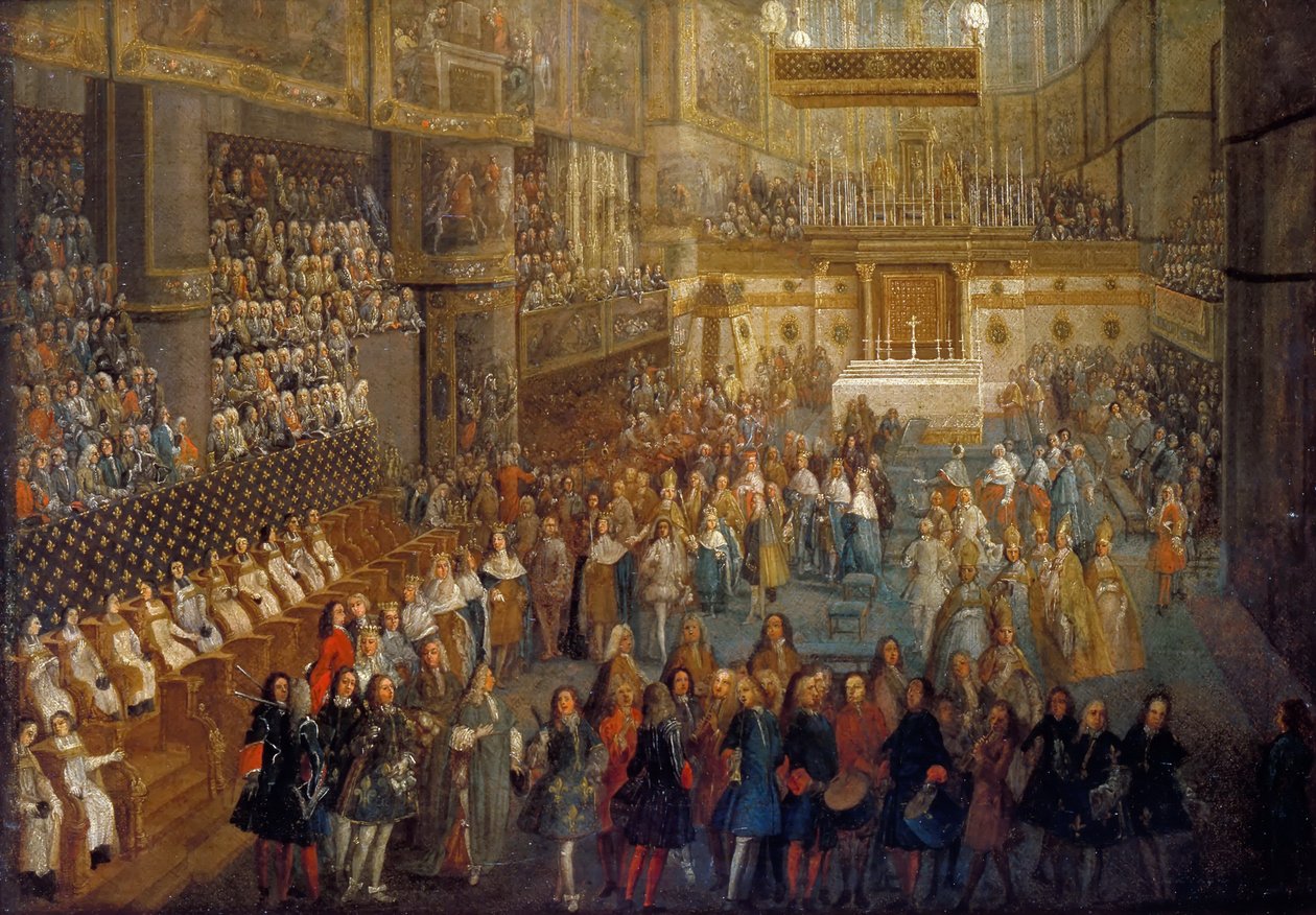 Kroningen af Ludvig XV i Rheims katedral, 25. oktober 1722 af Pierre Denis II Martin
