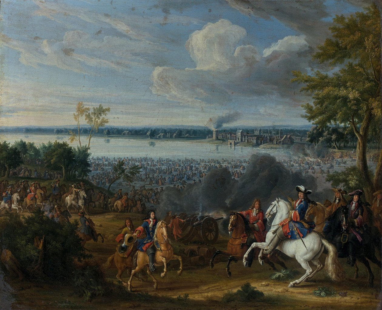 Krydsningen af Rhinen ved Lobith, 12. juni 1672. af Pierre Denis II Martin