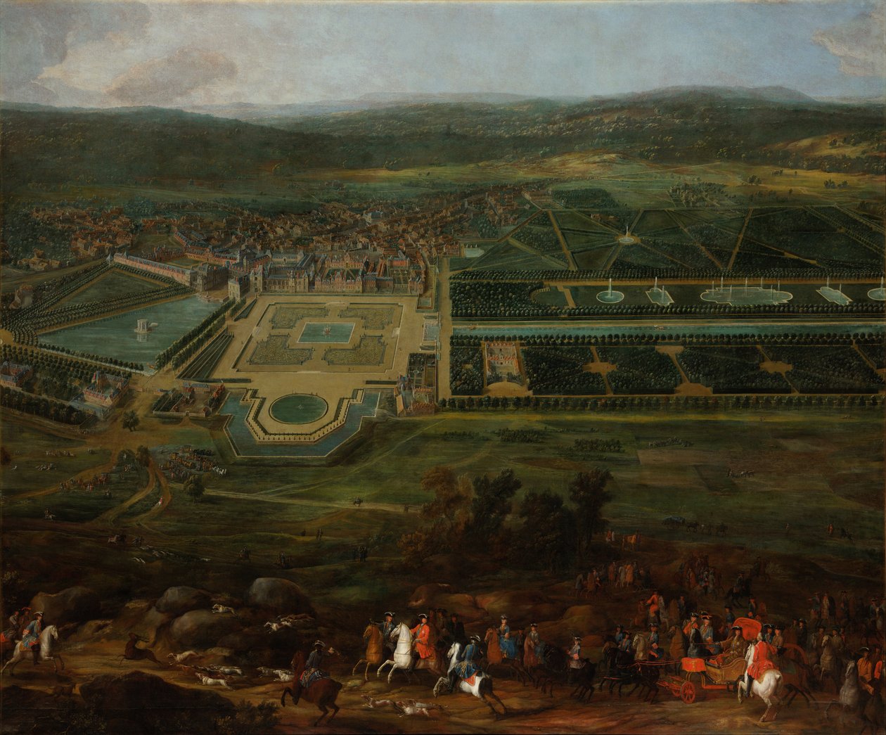 Udsigt over Château de Fontainebleau, 1718-1725 af Pierre Denis II Martin