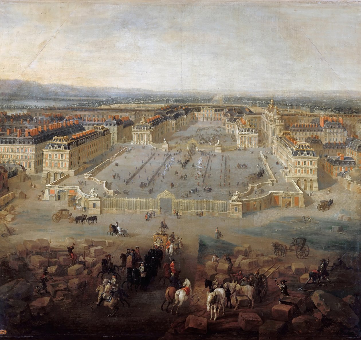 Udsigt over slottet i Versailles fra Place d