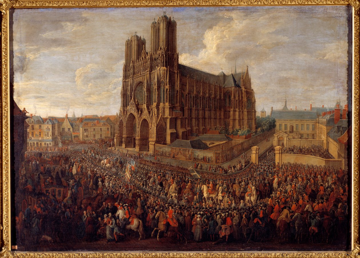 Kavalkade, der fører Louis XV til klosteret Saint Remy i Reims 26. oktober 1722 Maleri af Pierre Denis Martin af Pierre Denis Martin