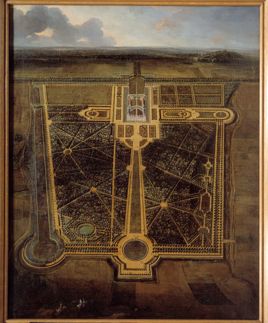 Perspektiv udsigt over et slot og en park a la francaise Maleri af Pierre Denis Martin (1663-1742) 1711 Rouen, Musee des Beaux Arts af Pierre Denis Martin