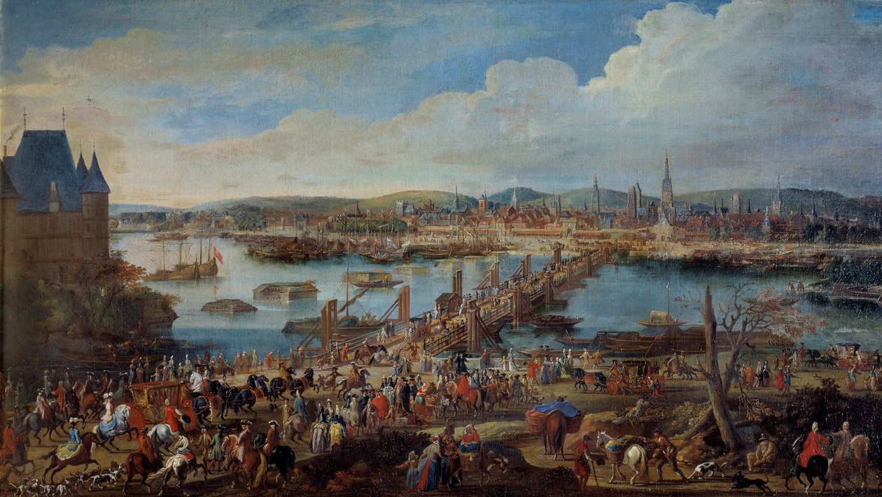 Udsigt over byen Rouen taget fra Saint Sever Detail. Maleri af Pierre Denis Martin (1663-1742) 1700-tallet søn. 0,78x1,98 m Rouen musee des Beaux Arts af Pierre Denis Martin