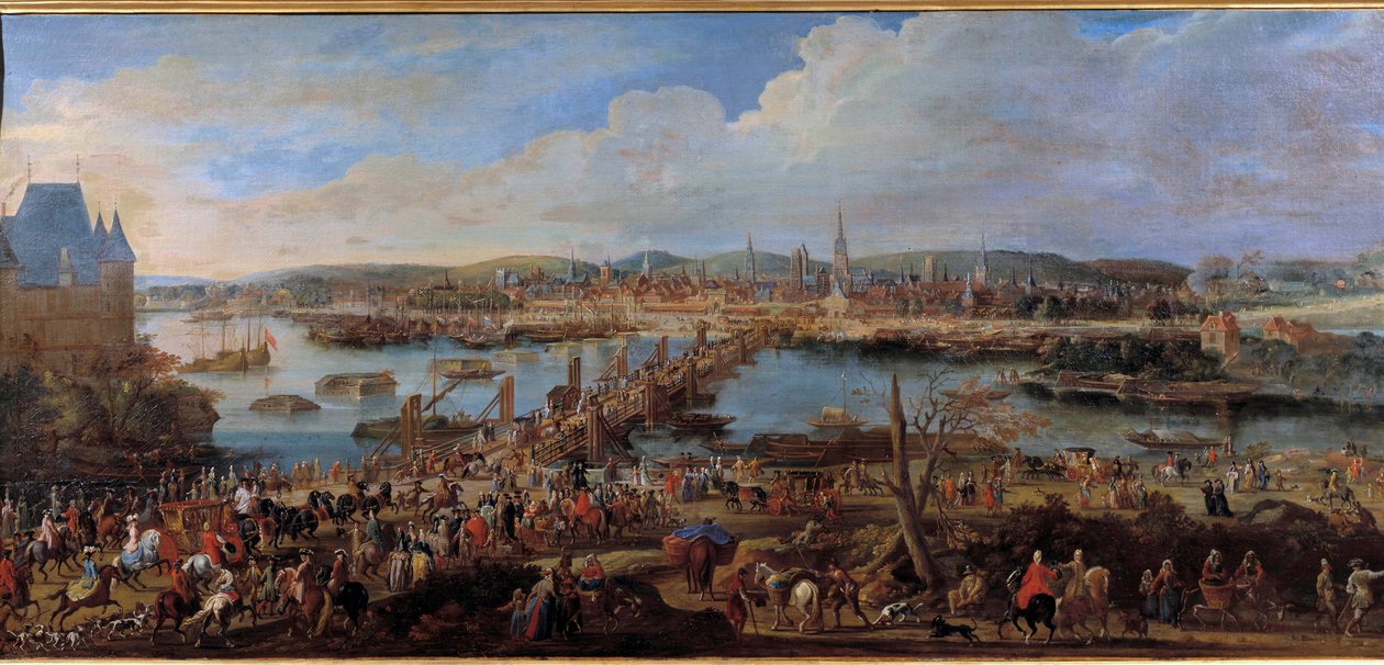Udsigt over byen Rouen taget fra Saint Sever-maleri af Pierre Denis Martin (1663-1742) 1700-tallets søn. 0,78x1,98 m Rouen musee des Beaux Arts af Pierre Denis Martin