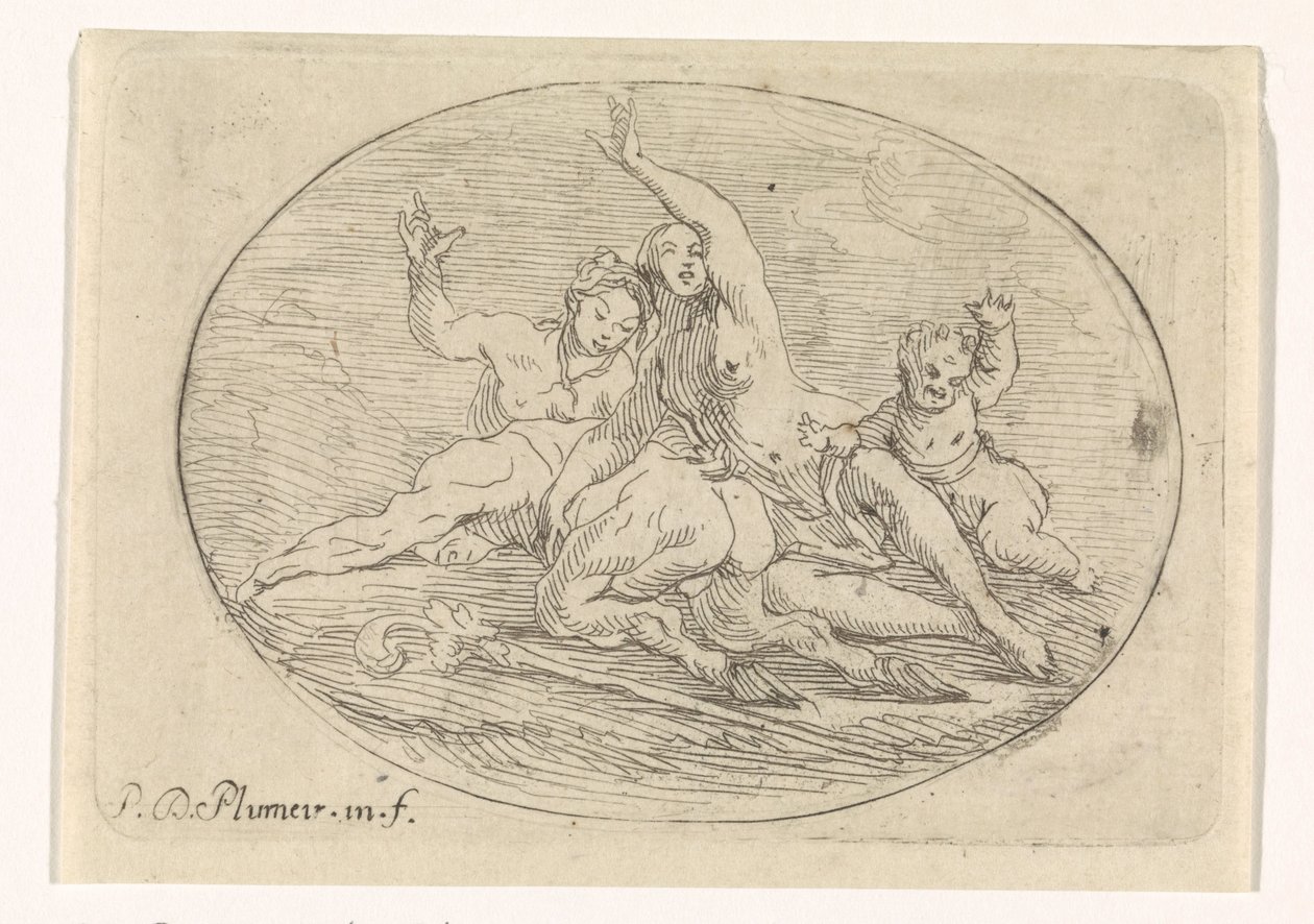 To kvinder med en satyr af Pierre Denis Plumier