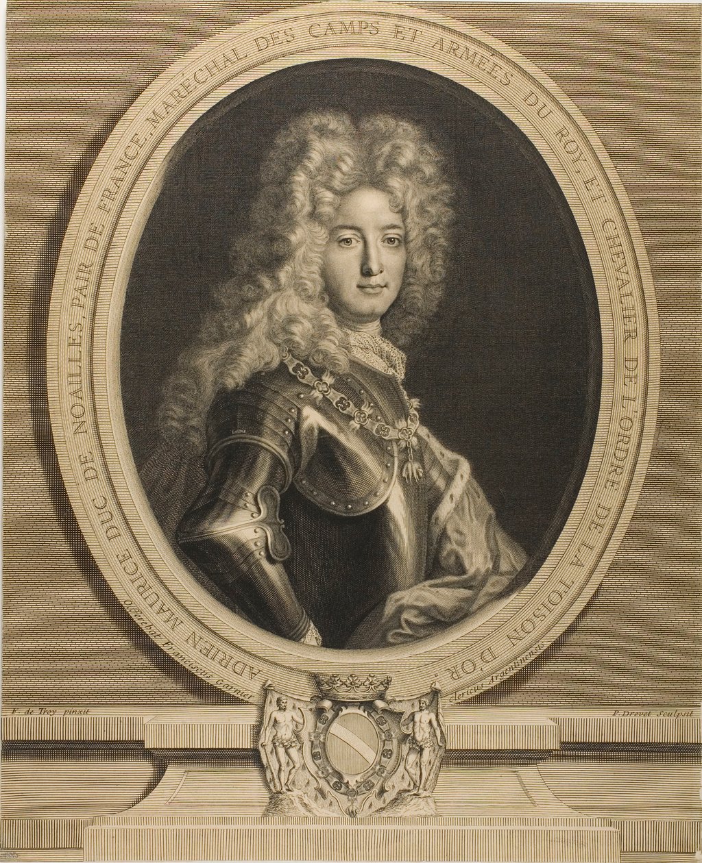 Portræt af Adrien-Maurice, hertug af Noailles af Pierre Drevet