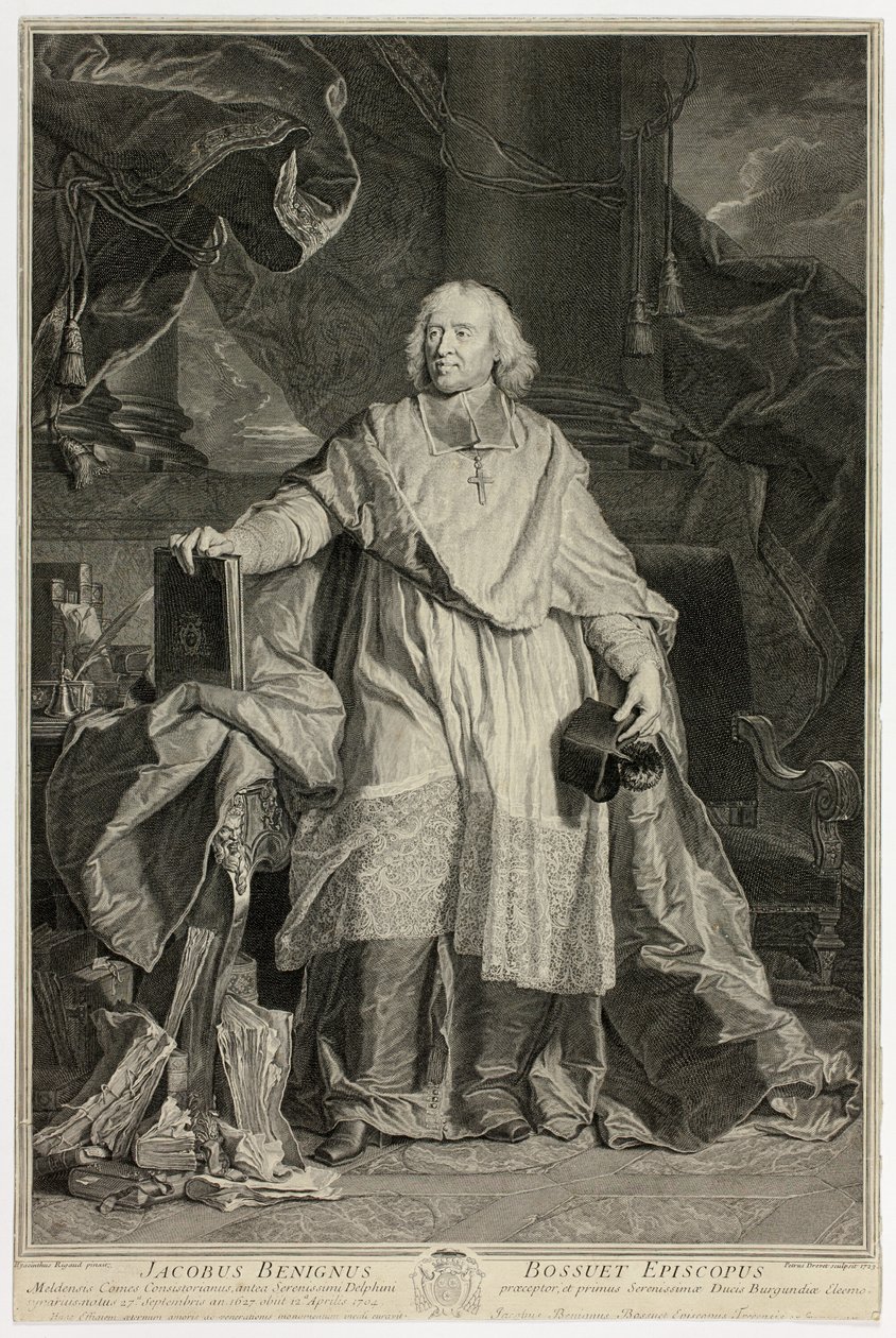 Portræt af Jacques Bénigne Bossuet, biskop af Meaux af Pierre Drevet