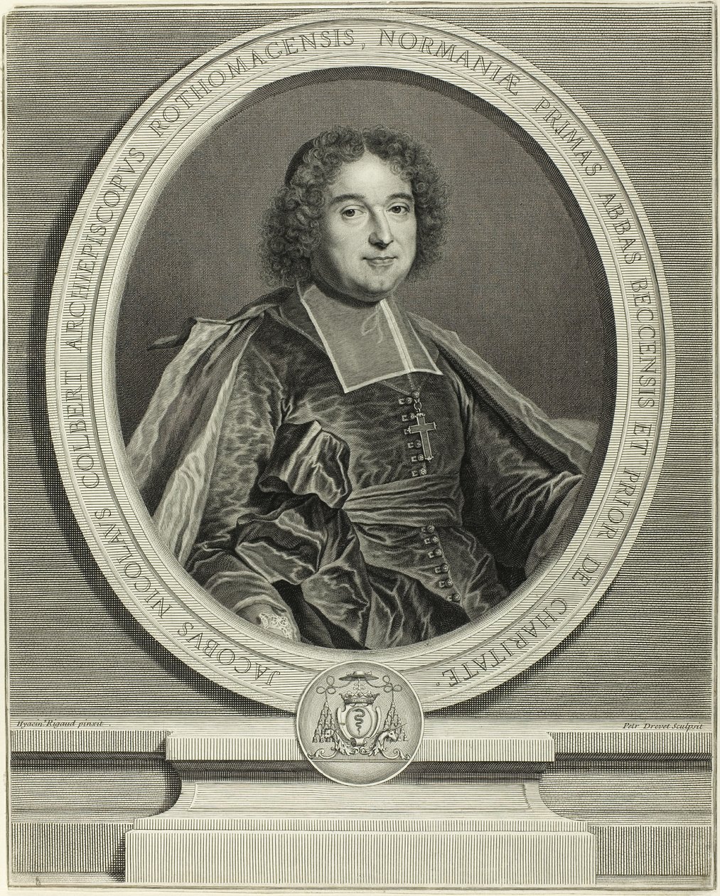 Portræt af Jacques Nicolas Colbert, ærkebiskop af Rouen af Pierre Drevet