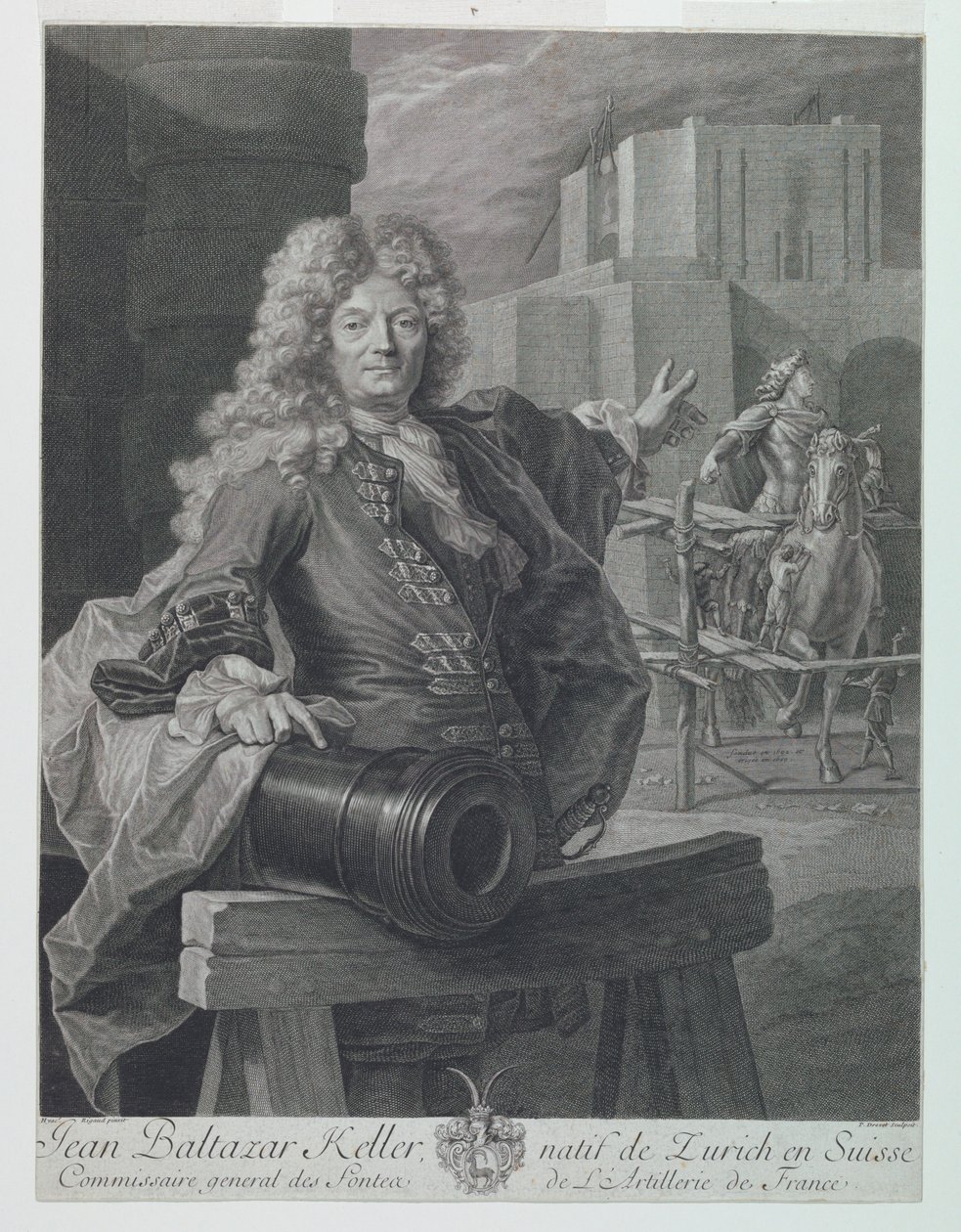 Portræt af Jean-Balthasar Keller af Pierre Drevet