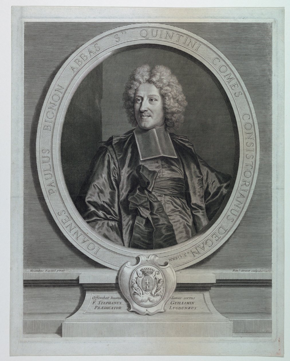 Portræt af Jean Paul Bignon, abbed af St. Quentin af Pierre Drevet
