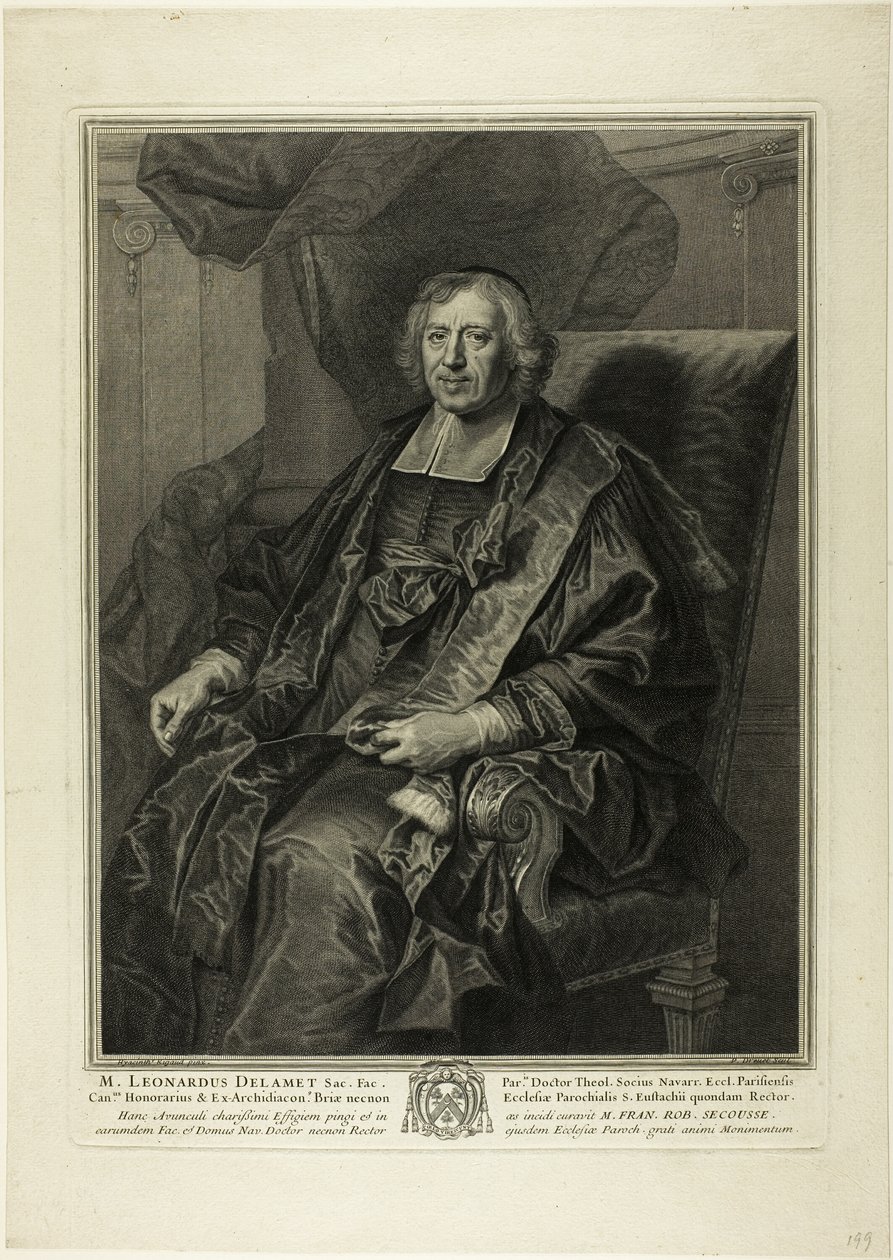 Portræt af Léonard de Lamet af Pierre Drevet