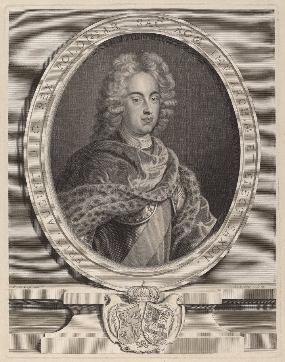 Frederik Augustus III, konge af Polen af Pierre Drevet, after François de Troy