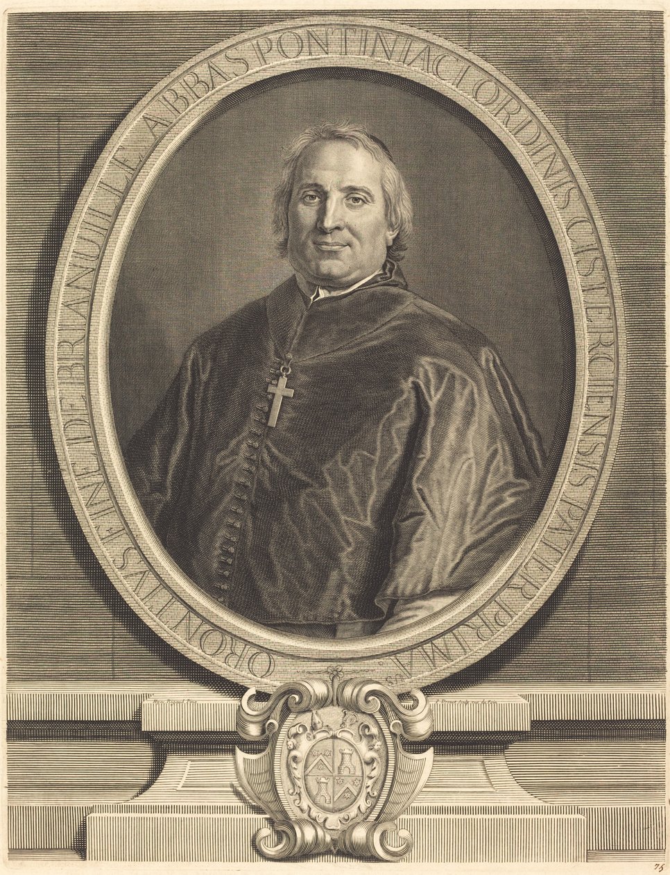 Fine de Brianville af Pierre Drevet after Hyacinthe Rigaud