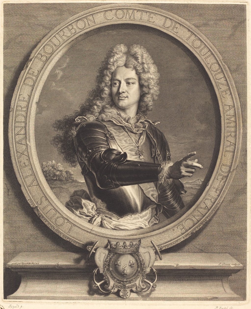 Louis-Alexandre de Bourdon, greve af Toulouse af Pierre Drevet after Hyacinthe Rigaud