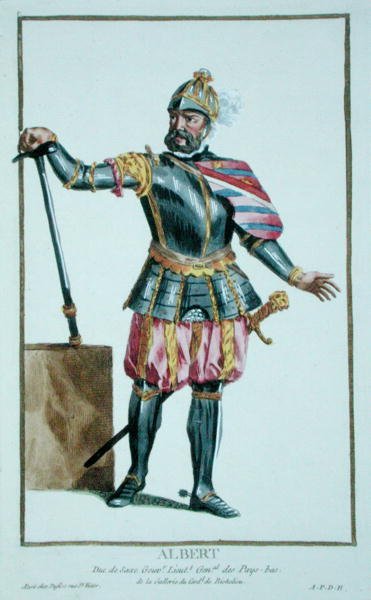 Albert den dristige (1443-1500) hertug af Sachsen fra Receuil des Estampes, der repræsenterer rangerne og de dignites, ifølge kostumet for alle eksisterende nationer