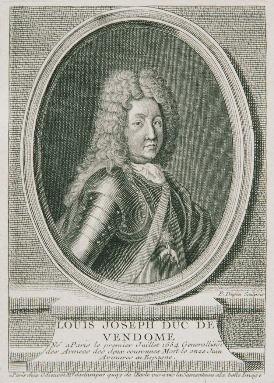 Den franske general Louis Joseph Duc de Vendôme af Pierre Dupin