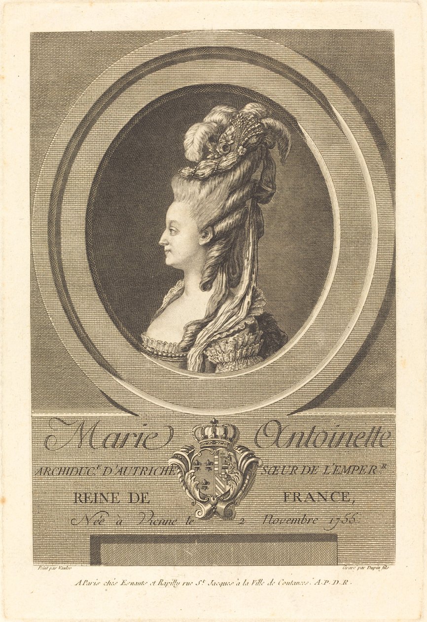 Marie Antoinette af Pierre Dupin II after Carle Van Loo