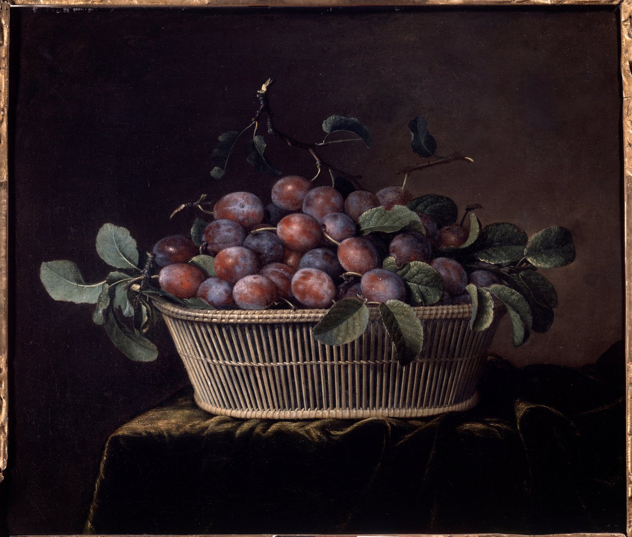 Basket of Plums Painting by Pierre Dupuis Dani af Pierre Dupuis