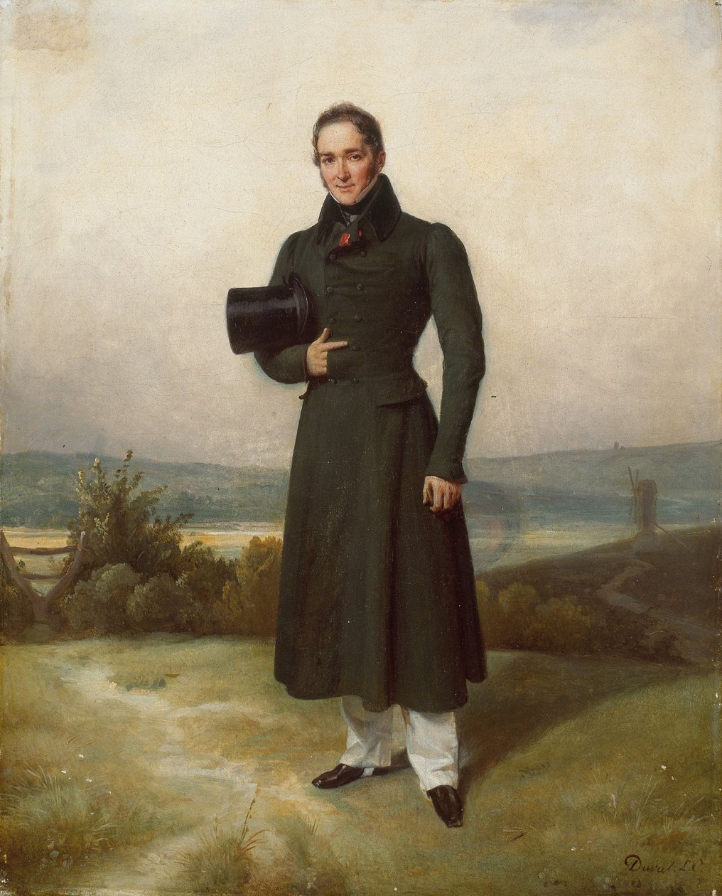 Portræt af en gentleman, ca. 1830-35 (olie på lærred) af Pierre Duval-Lecamus