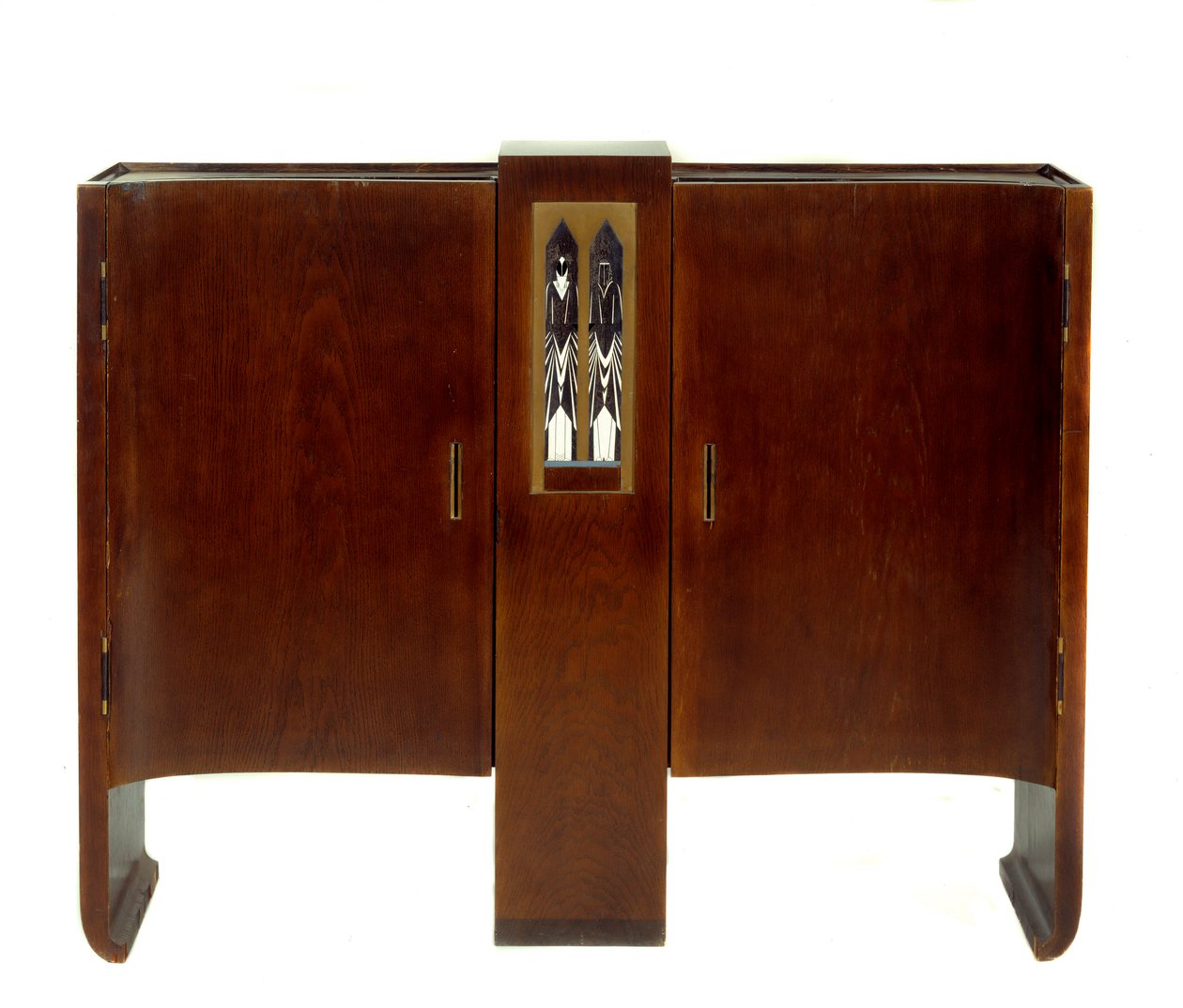 Art Nouveau: støtteskab lavet i eg, metal og elfenben af Pierre legrain (1889-1929) af Pierre E. Legrain