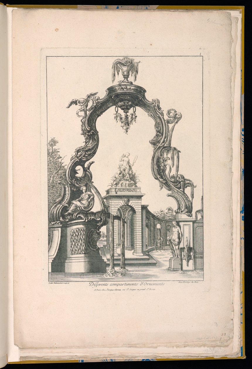 Cartouche og springvand af Pierre Edme Babel