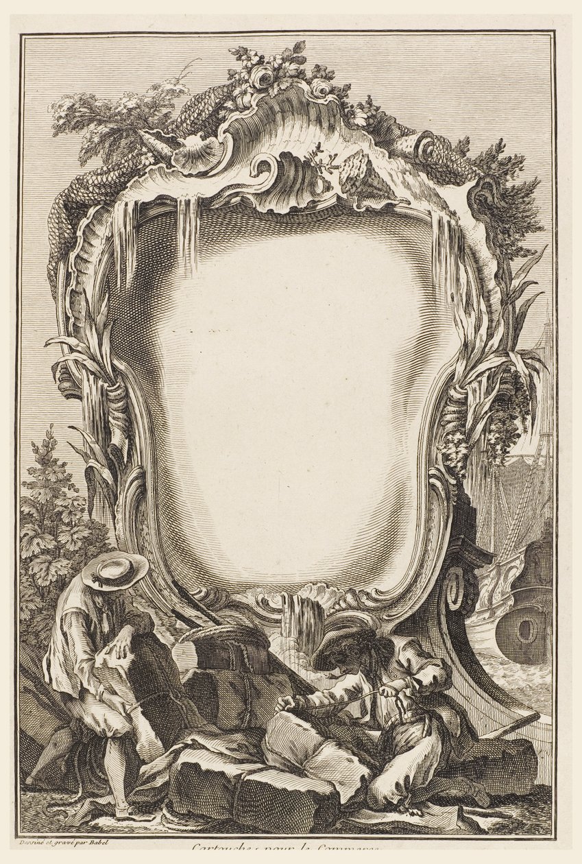 Cartridge for Commerce (Patron omgivet af elementer fra Naval Commerce) af Pierre Edme Babel