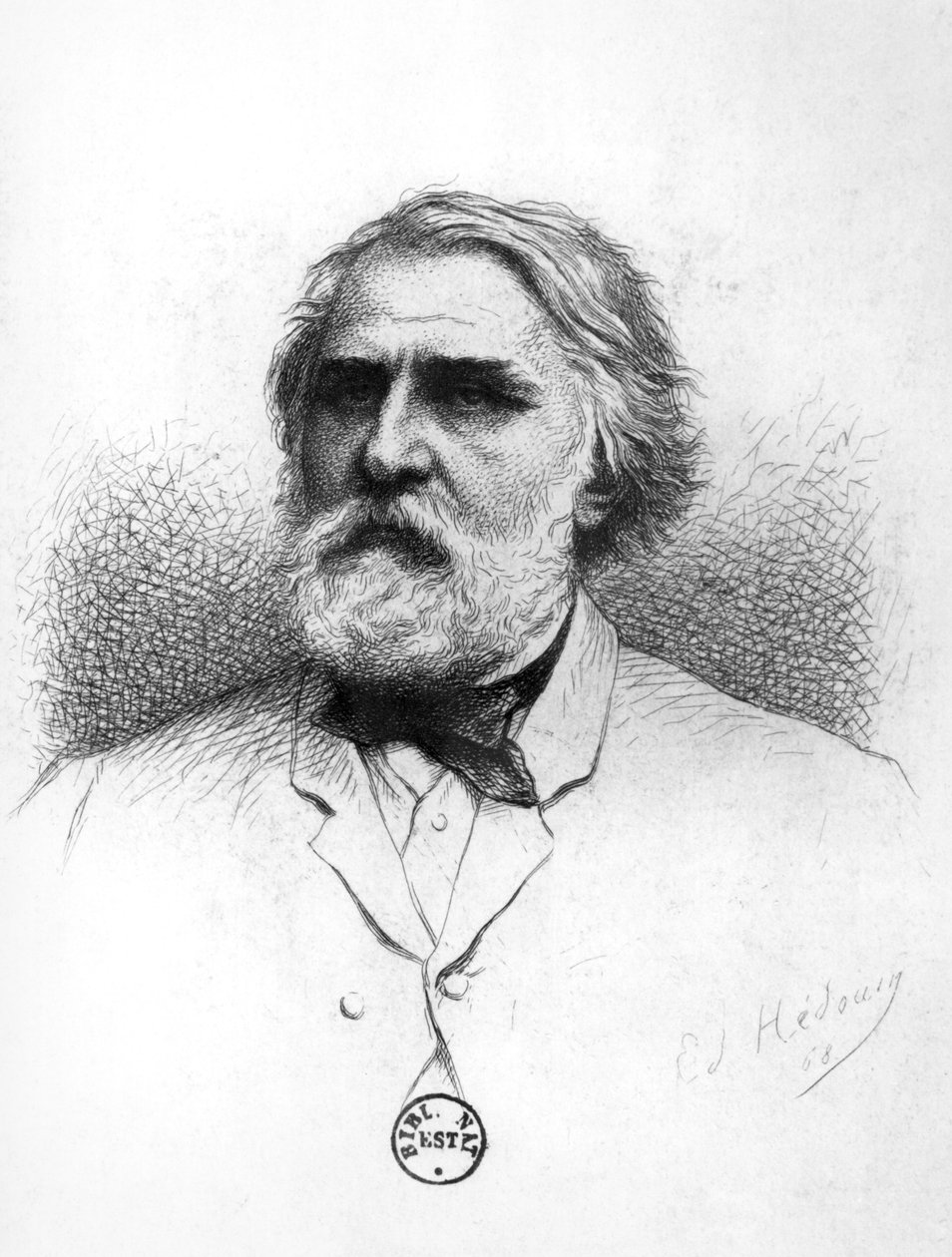 Portræt af Ivan Turgenev (1818-83) af Pierre Edmond Alexandre Hedouin