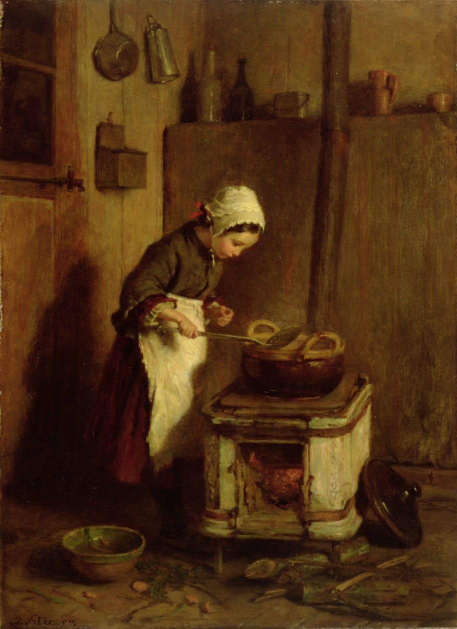 Den lille Husholderske, 1857 af Pierre Edouard Frere