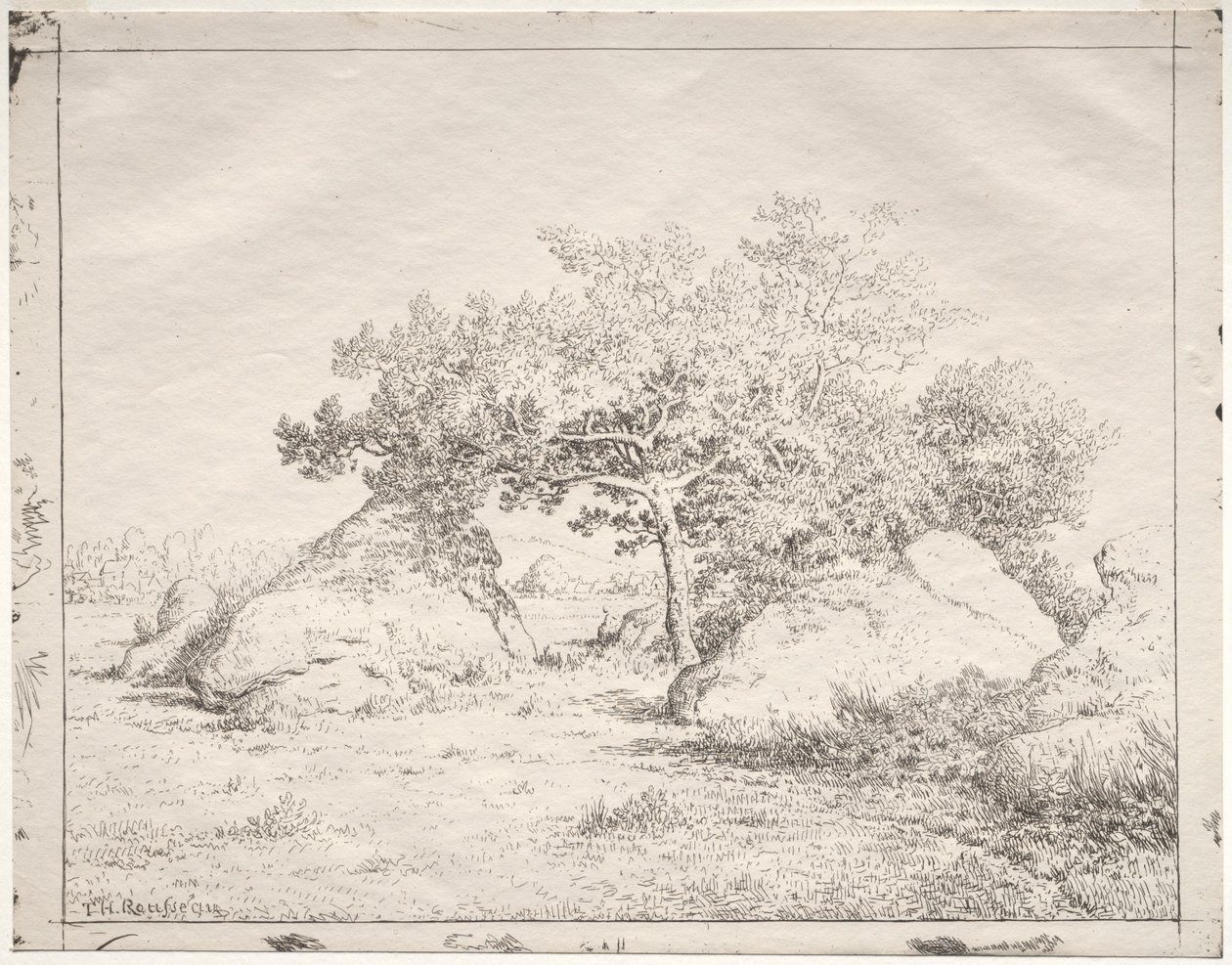 Kirsebærtræ ved Blau. af Pierre Etienne Theodore Rousseau