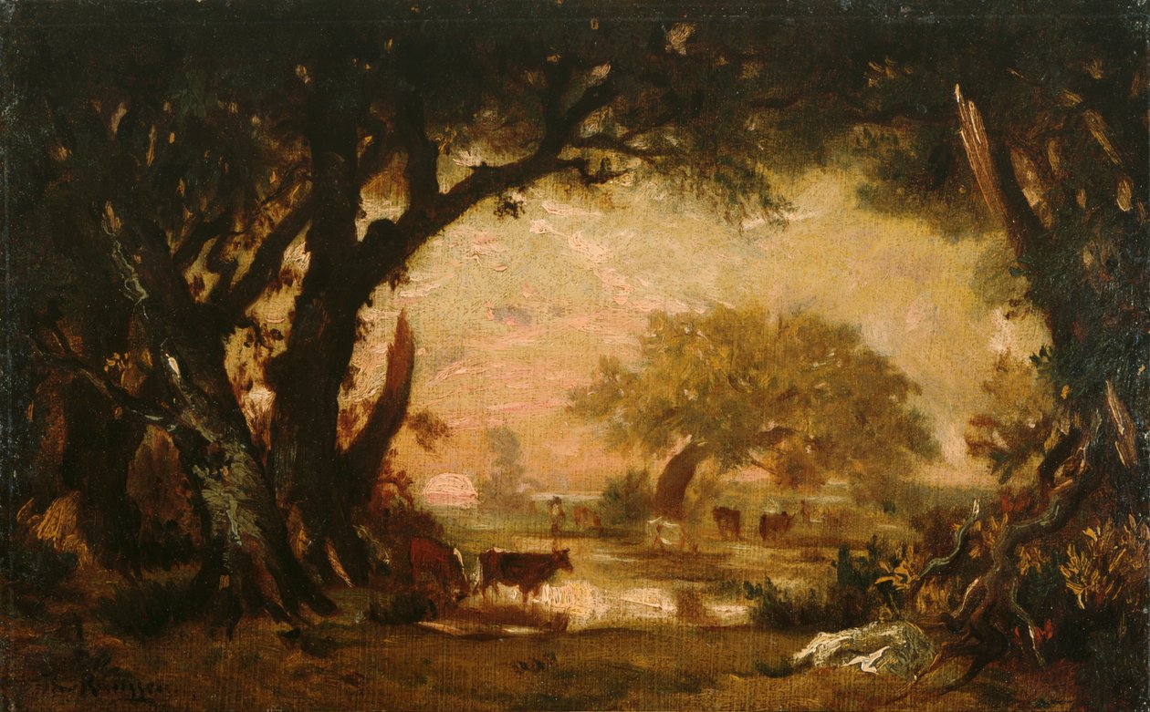 Rydning i skoven i Fontainebleau af Pierre Etienne Theodore Rousseau