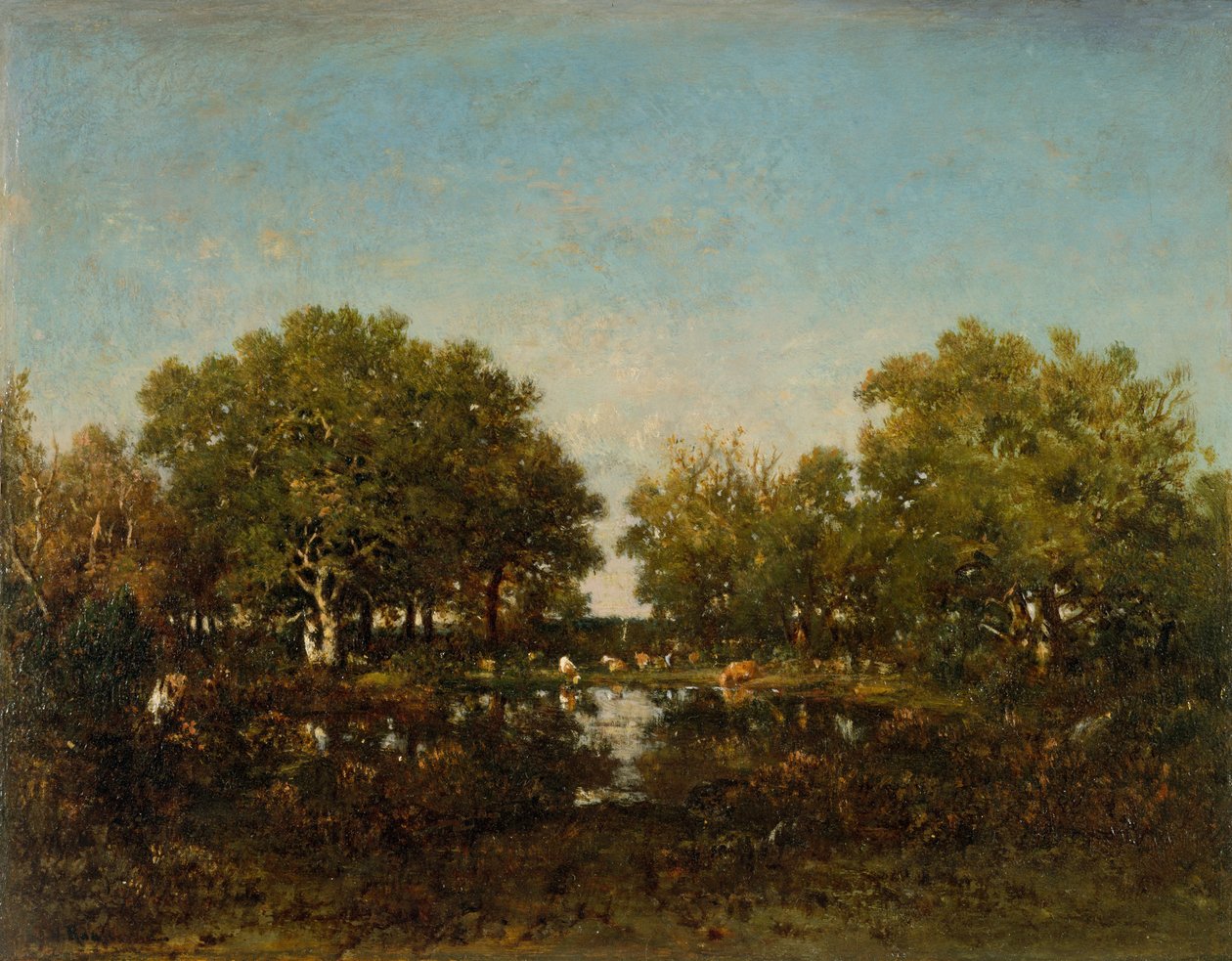 The Pool Memory of the Forest of Chambord, 1839. af Pierre Etienne Theodore Rousseau