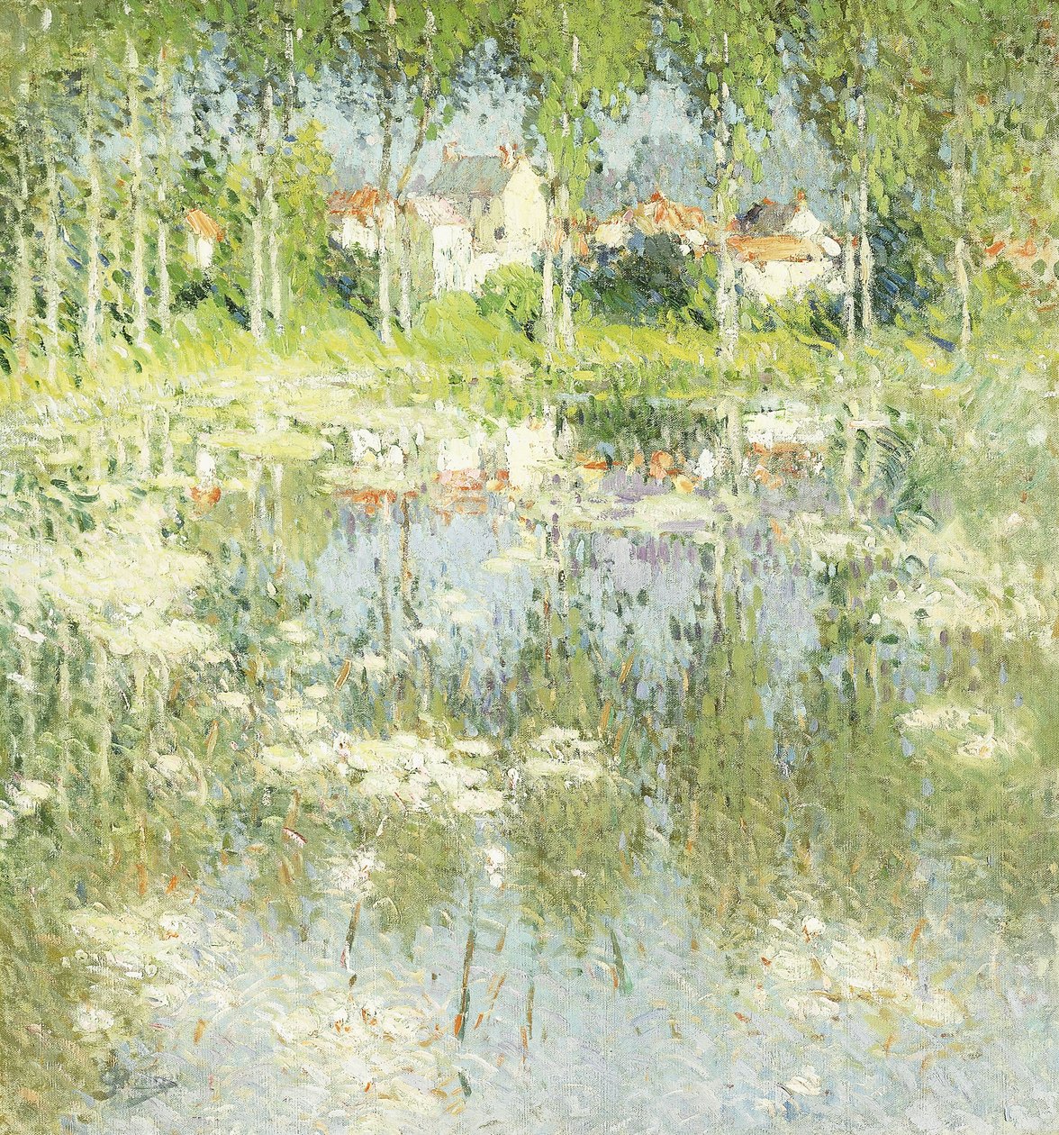 Sommer Landskab; Sommer Landskab af Pierre Eugene Montezin