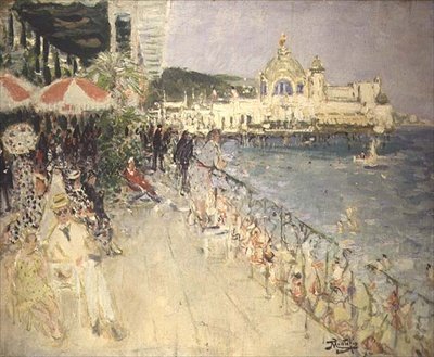 Foran kasinoet på molen, Nice, ca. 1937 af Pierre Eugene Montezin