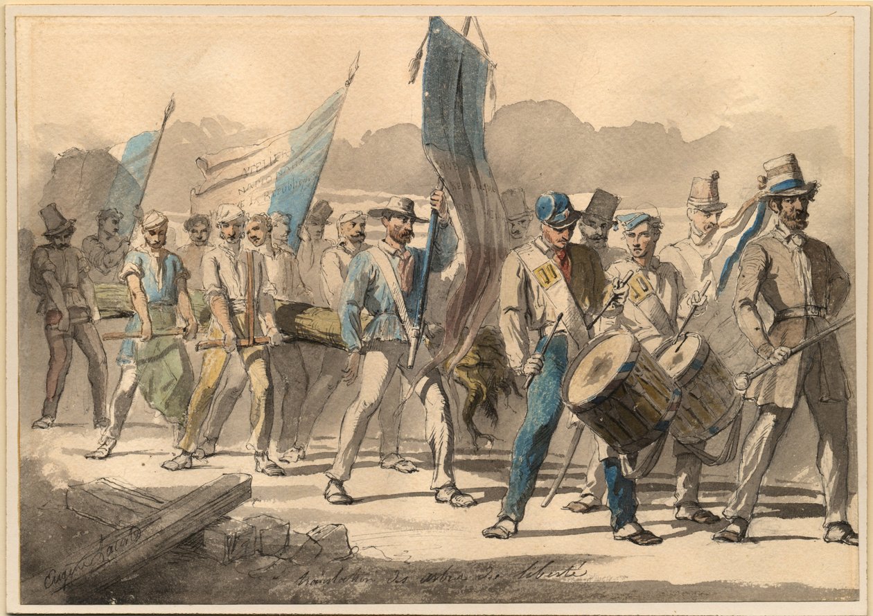 Plantningen af et frihedstræ i Frankrig 1848, 1848 af Pierre Eugène Lacoste